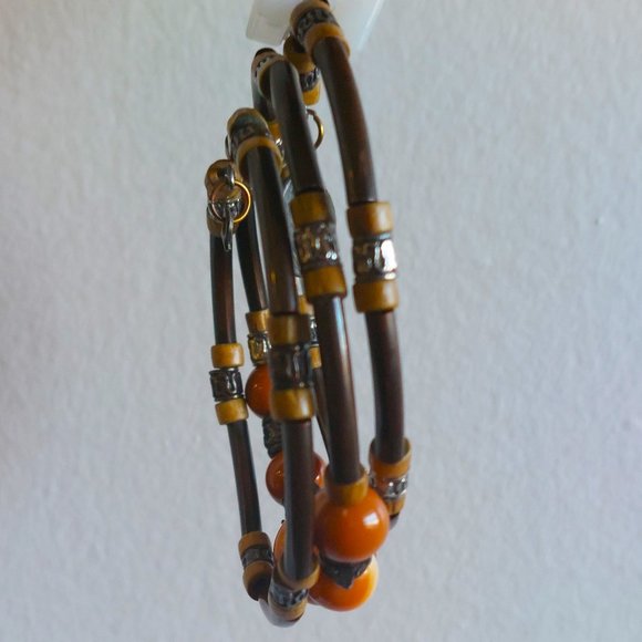 Women's Brown Mix Wraparound Bracelet w/Coin Accent - NWOT - Picture 10 of 10